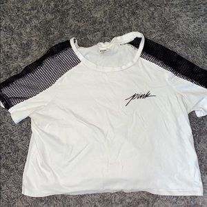 Pink white tee